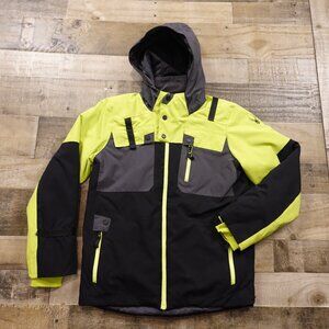 Spyder Primaloft Insulated Ski Jacket Boys Size 16 – Black/Gray/Neon Yellow